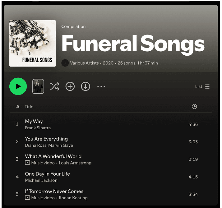 Your music selection Your music selection